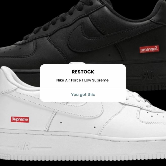 Je to tak! Máte tady restock oblíbených Nike Air Force 1 Low Supreme. Už teď na webu ve velikostech 38,5-47,5, tak na nic...